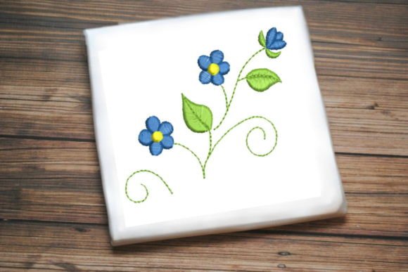 Cute Blue Flowers Leaves Review for Small Business Merch
