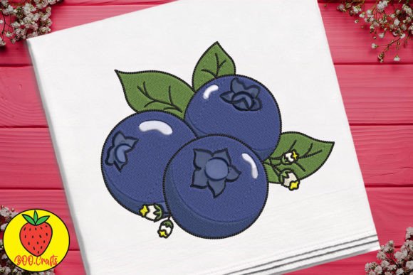 Cute Blueberry and Leaves Embroidery Review